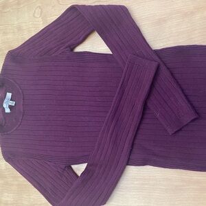 LoveTree Ribbed Long Sleeve tunic - Deep Plum